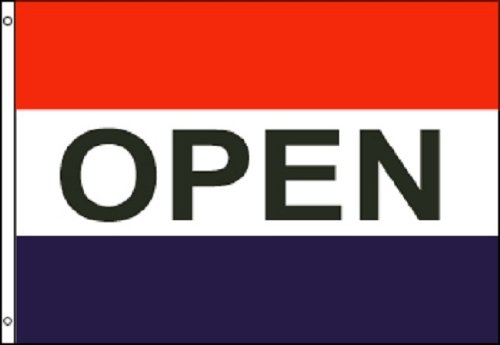 OPEN Flag Red White Blue Store Banner Advertising Pennant Business Sign 3x5