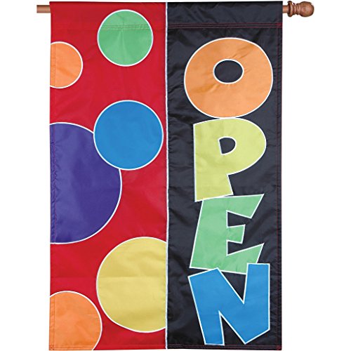 Open Business Applique Flag Banner 28 X 40 By Premier Double Sided