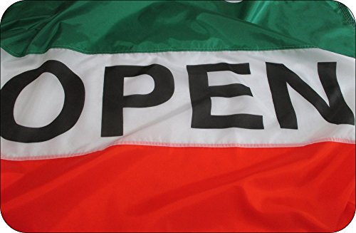 Open Flag Size 3 By 5 Ft- Premium Green-white-orange All Weather Outdoor Nylon Open Flag With Vibrant Sewn