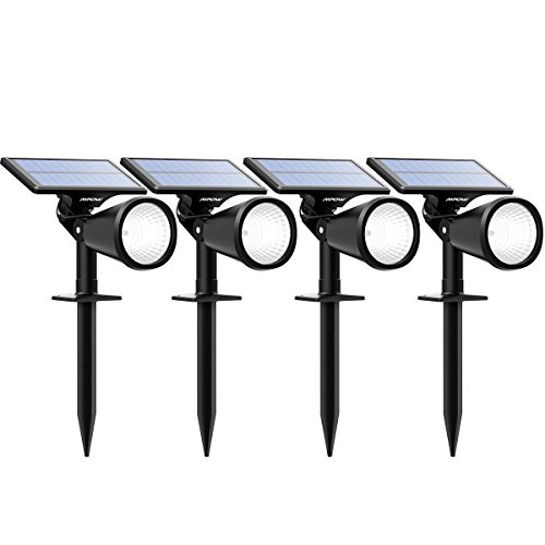 Mpow 4-Pack Solar Spotlight Solar Powered Landscape Outdoor Lighting Wall Spot Light for Lawn Flag