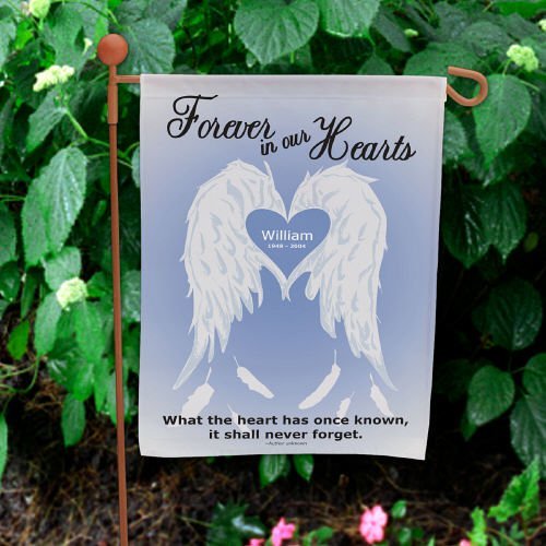 Personalized Forever In Our Hearts Double Sided Lawn Flag 12 12 w x 18 h Polyester