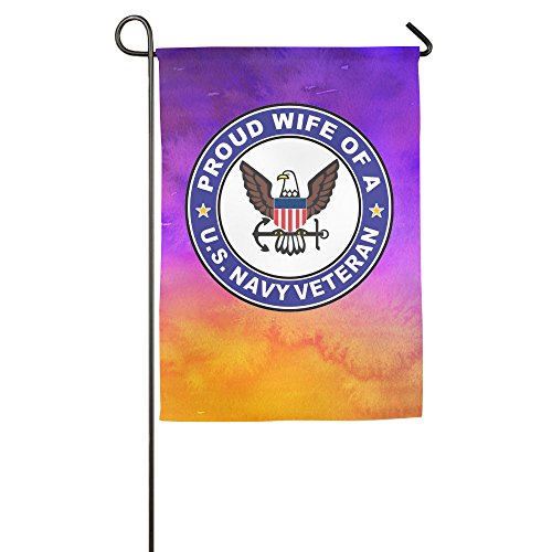 Proud Wife Of A US Navy Veteran Custom Garden Flags