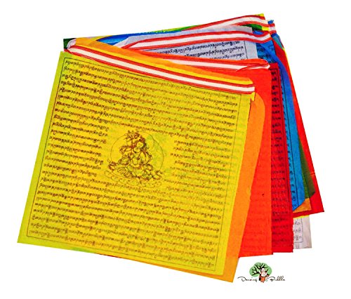 Overstock Clearance Sale Dancing Buddha Buddhist Prayer Flags - Large 15&quotx14&quotx20