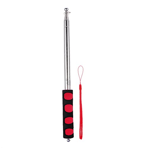 2 Colors Extendable Pole 25m Portable Telescopic Handheld Flag Pole Teaching Pointer - Red 25m