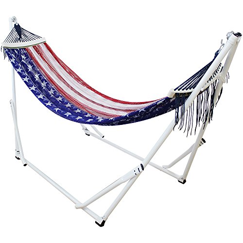 Toymock Portable Hammock - Usa Flag Netwhite Frame big