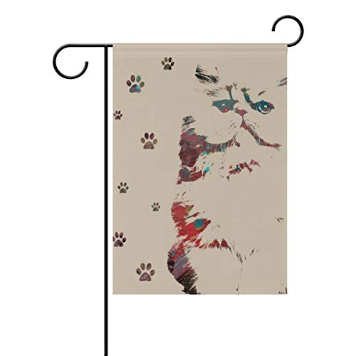 EVERUI Seasonal Personalized Cat Garden Flags Decorative Outdoor Flags for Yard and Wedding Printed on Both Sides 12 x 18