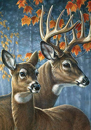 Deer Pair Fall Garden Flag Doe Buck Autumn Leaves 125 x 18 Briarwood Lane