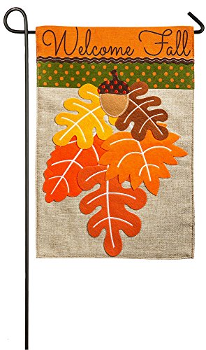Evergreen Welcome Fall Leaf Bouquet Burlap Garden Flag 125 X 18 Inches