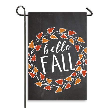 Hello Fall Garden Flag Outdoor Patio Seasonal Holiday Fabric 125 X 18