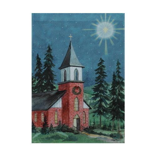 Country Church Large Fall Porch Flag 28 X 40 Inches