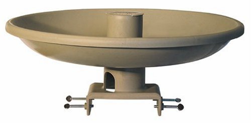 Farm Innovators Model HBI-150 All Seasons Premium Heated Birdbath with Deck Mount Perch Tan 150-Watt