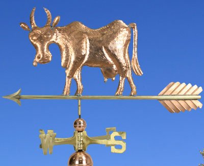 COPPER SILLY COW WEATHERVANE WDIRECTIONALS BHF040