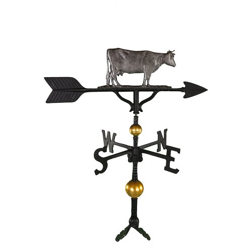 Montague Metal Products 32-Inch Deluxe Weathervane with Swedish Iron Cow Ornament