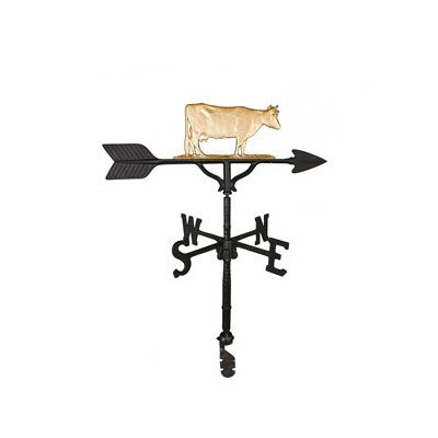 Montague Metal Products 32-Inch Weathervane with Gold Cow Ornament
