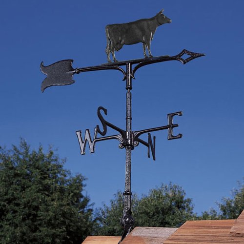 Whitehall Products Cow Weathervane 30-Inch Rooftop Black