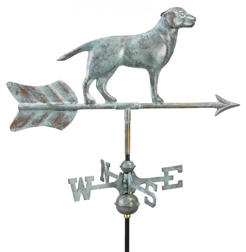 Good Directions 810v1r Labrador Retriever Cottage Weathervane Blue Verde Copper With Roof Mount