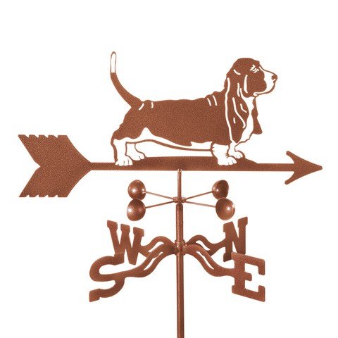 EZ Vane EZ1400-PT Dog Basset Hound Weathervane with Post Mount