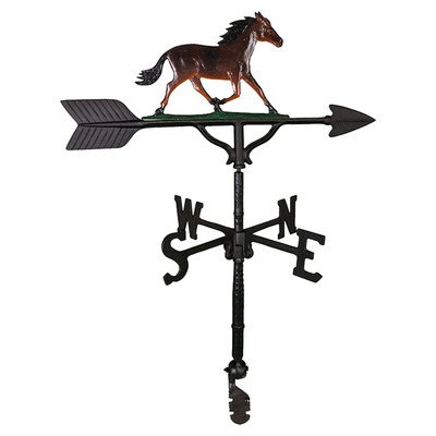 Montague Metal Products 32-inch Weathervane With Color Horse Ornament