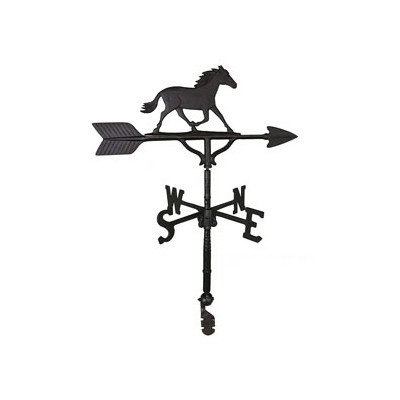 Montague Metal Products 32-inch Weathervane With Satin Black Horse Ornament