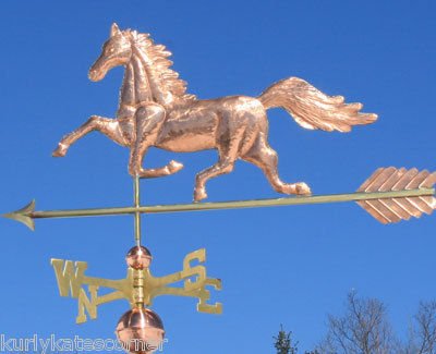 SWEET COPPER HORSE WEATHERVANE WDIRECTIONALS ARROW 2001