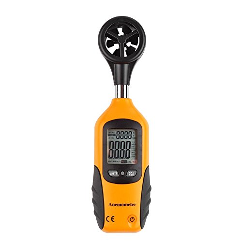 LURICO Digital Anemometer Wind Speed Gauge Air Flow Speed Meter Temperature Thermometer 32°F ~ 122°F with Vane Sensor LCD Display for Air Velocity Sailing Fishing Kite Flying and Mountaineering