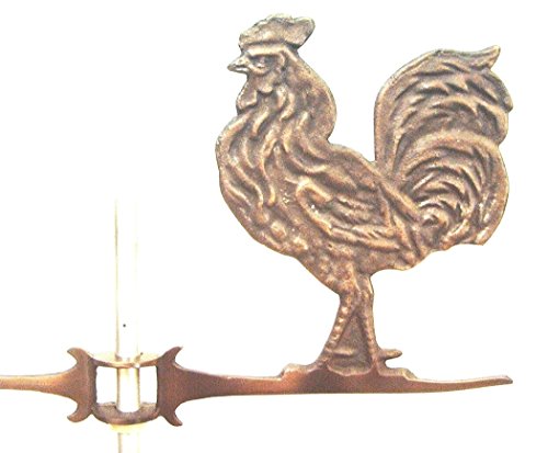 ROOSTER Weathervane - Solid Copper with body detail fit onto your 12 up to 58 rod These are not the cheap hollow imported vanes Rooster sits on a 21 wind vane arrow