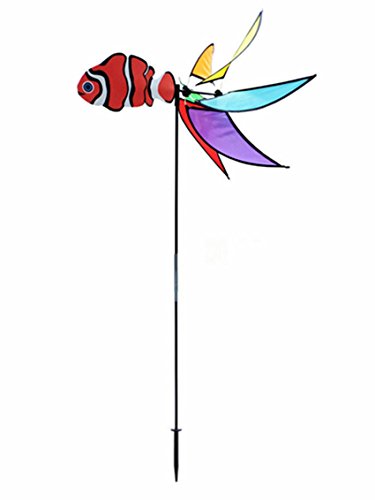 WingsEVA Fish with Wind Vane Directional Pinwheel Garden Spinner