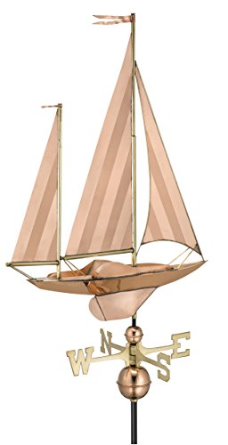 Good Directions 9907P Large Sailboat Weathervane Polished Copper