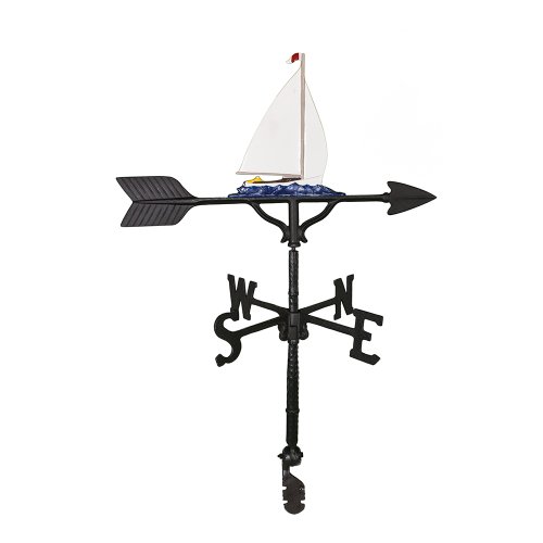Montague Metal Products 32-Inch Weathervane with Color Sailboat Ornament