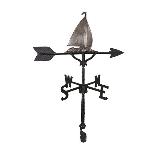 Montague Metal Products 32-Inch Weathervane with Swedish Iron Sailboat Ornament