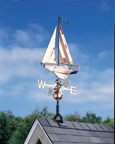 Whitehall Products Copper Sailboat Weathervane Polished