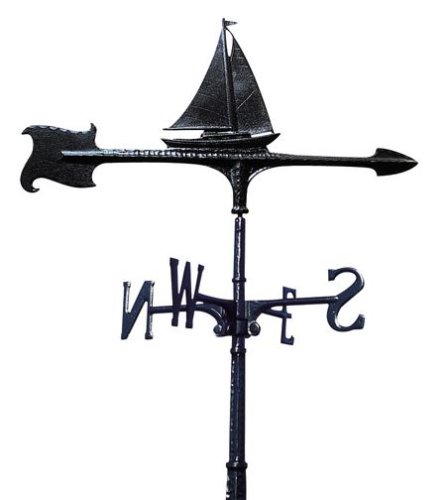 Whitehall Products Sailboat Weathervane 30-Inch Garden Black