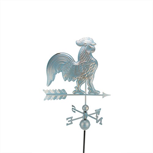 3 Polished Weathered Copper Patina Rooster Outdoor Weathervane