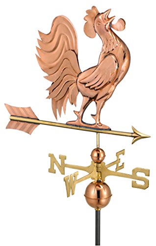 Good Directions 637p Crowing Rooster Weathervane Polished Copper