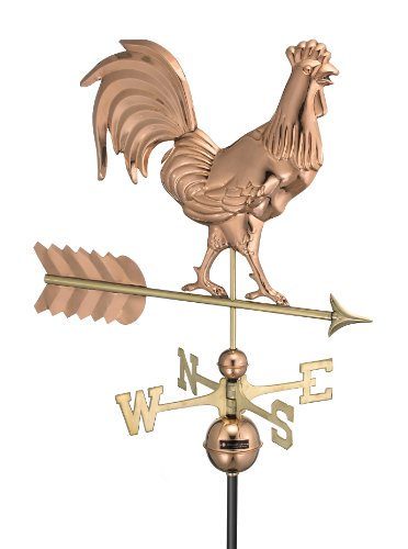 Good Directions 953p Smithsonian Rooster Weathervane Polished Copper