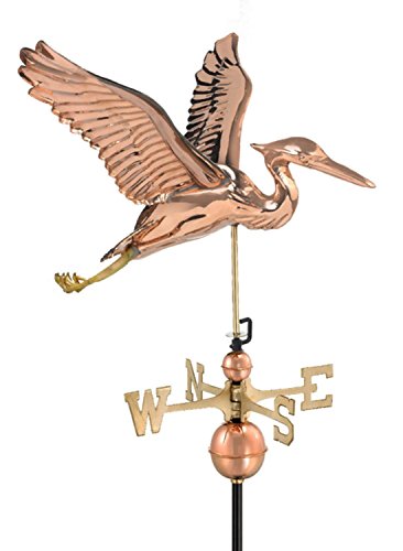 28 Luxury Polished Copper Great Blue Heron Weathervane