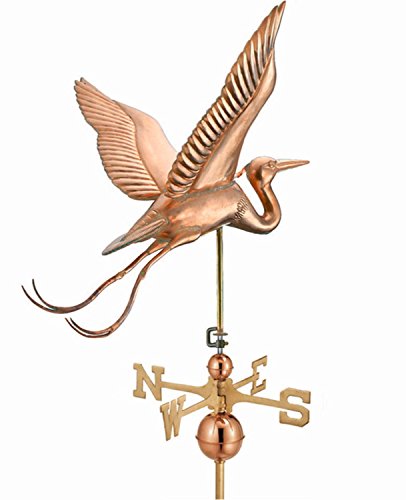 34 Grand Luxury Polished Copper Great Blue Heron Weathervane