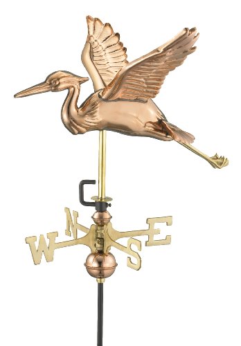 Good Directions 8805P Blue Heron Cottage Size Copper Weathervane Polished Discontinued