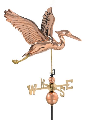 Good Directions 9606P Blue Heron Weathervane Polished Copper