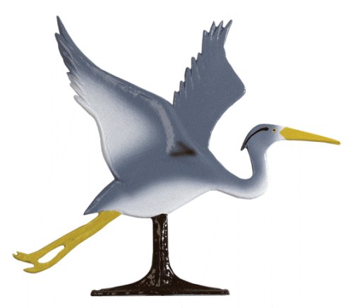 Whitehall Products Blue Heron Weathervane 30-Inch Garden Black