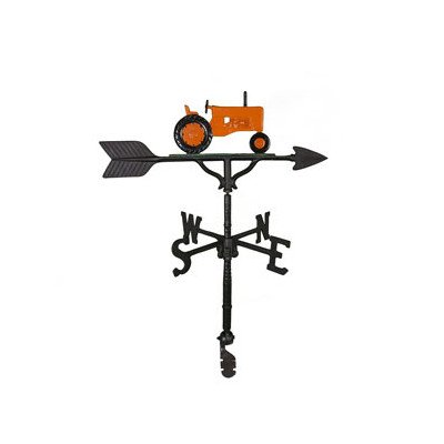 Montague Metal Products 32-Inch Weathervane with Orange Tractor Ornament