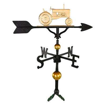Montague Metal Products 32-inch Deluxe Weathervane With Gold Tractor Ornament