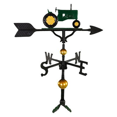 Montague Metal Products 32-inch Deluxe Weathervane With Green Tractor Ornament