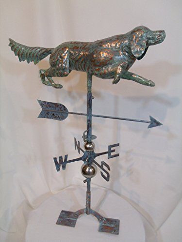 Large Handcrafted 3 Dimensional Full Body Dog Weathervane Copper Patina Finish
