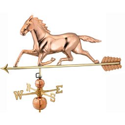 Large Horse Estate Weathervane - Polished Copper