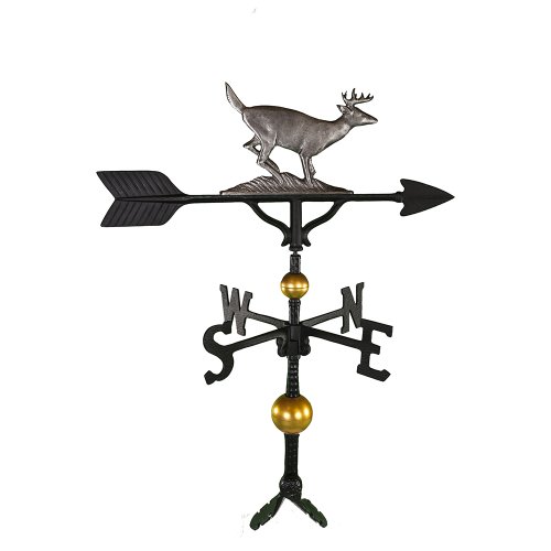 Montague Metal Products 32-inch Deluxe Weathervane With Swedish Iron Buck Ornament