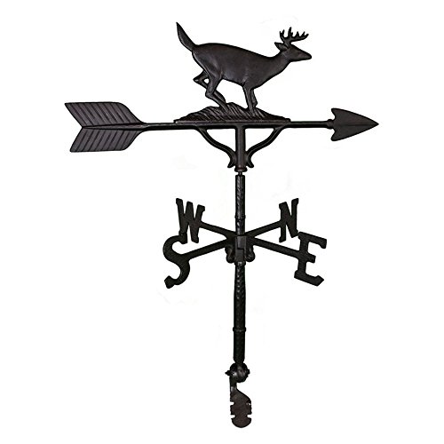 Montague Metal Products 32-inch Weathervane With Satin Black Buck Ornament
