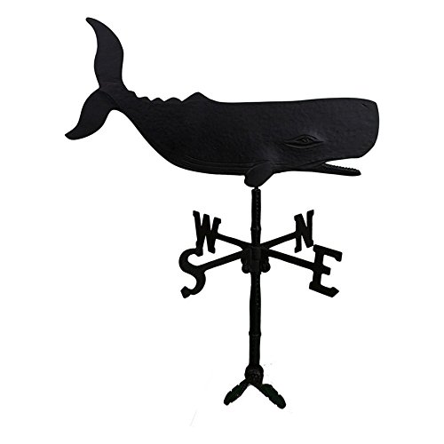 Montague Metal Products 32-inch Weathervane With Satin Black Whale Ornament