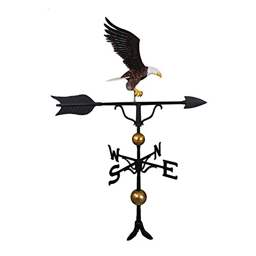 Montague Metal Products 52-inch Deluxe Weathervane With Full Bodied Color Eagle Ornament