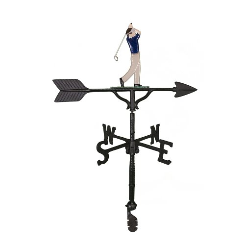 Montague Metal Products 32-Inch Weathervane with Color Golfer Ornament